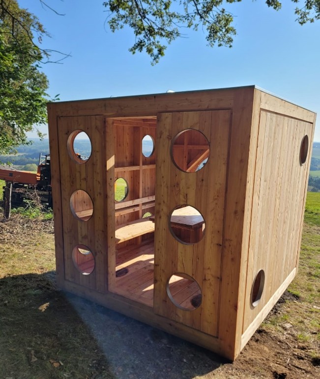 KIP 2024-360 Blockhütte an Aussichtshöhe "Bellmannruh" im Gebiet Rochlitzer Berg